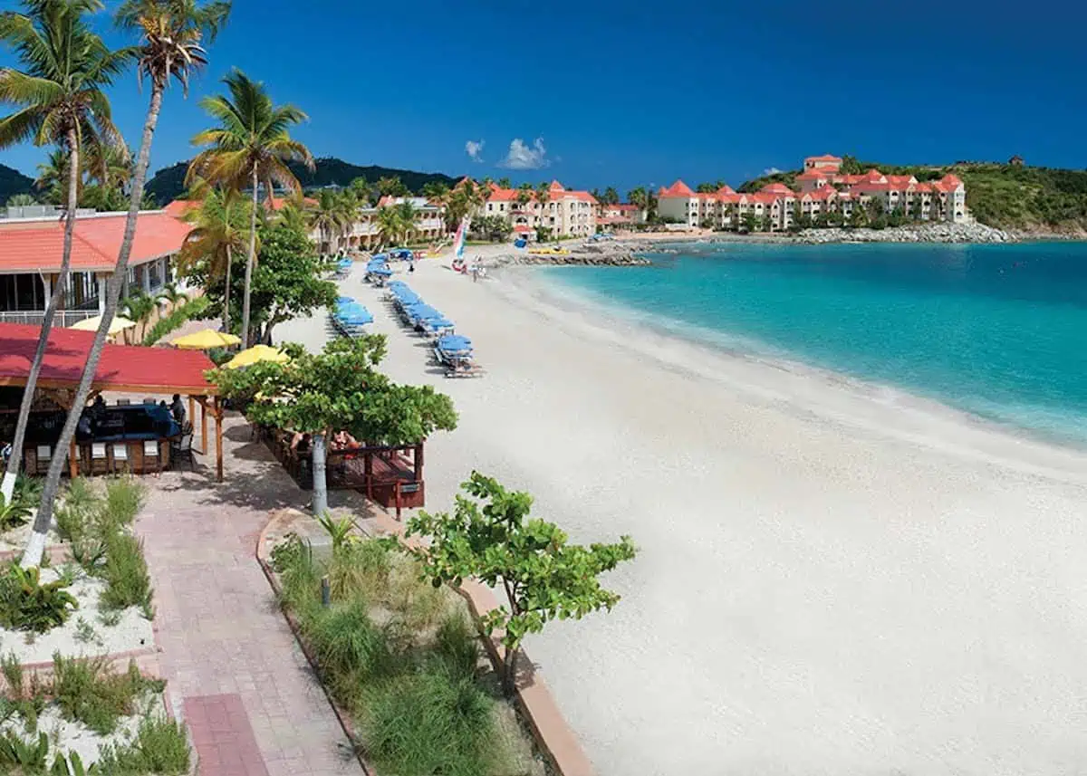 View of Little Bay Beach on St. Maarten. 