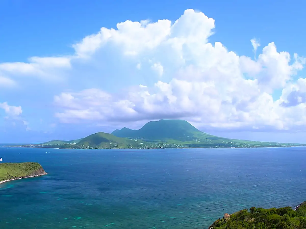View of the Caribbean Island of Nevis.