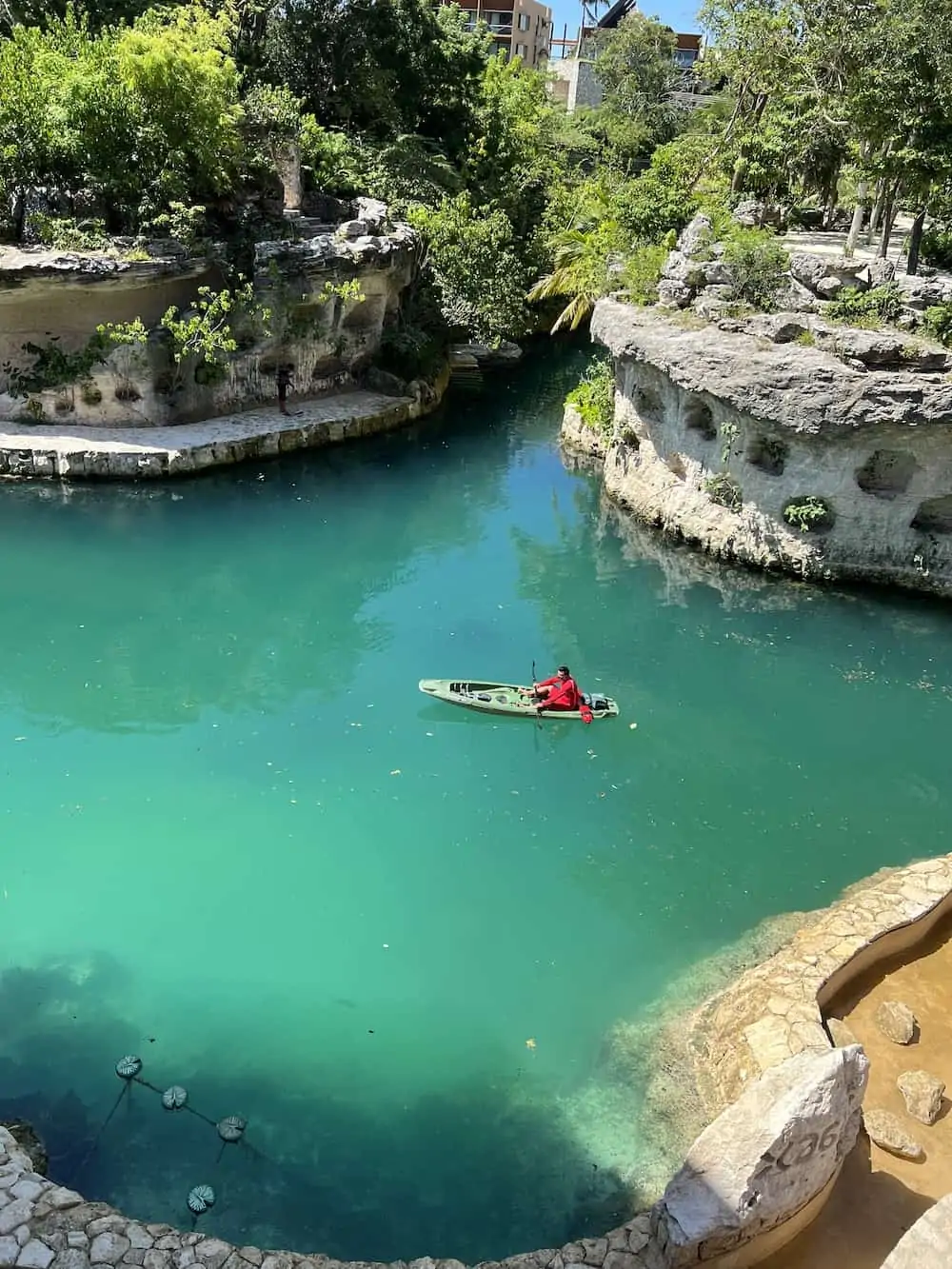 Kayaker at Hotel Xcaret Arte. 