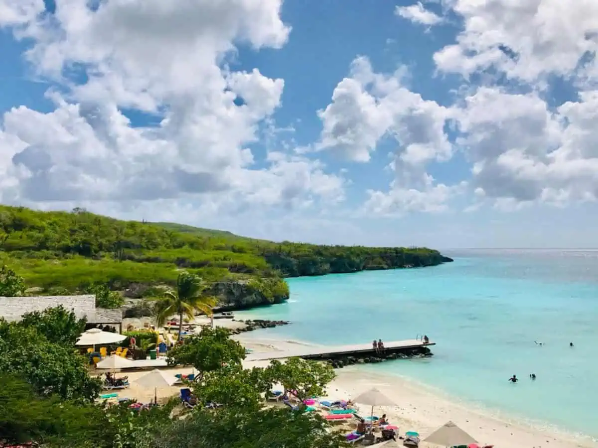 Kunuku Aqua Resort with ocean and dock. 