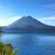 Beautiful view of Lake Atitlan in Guatemala.