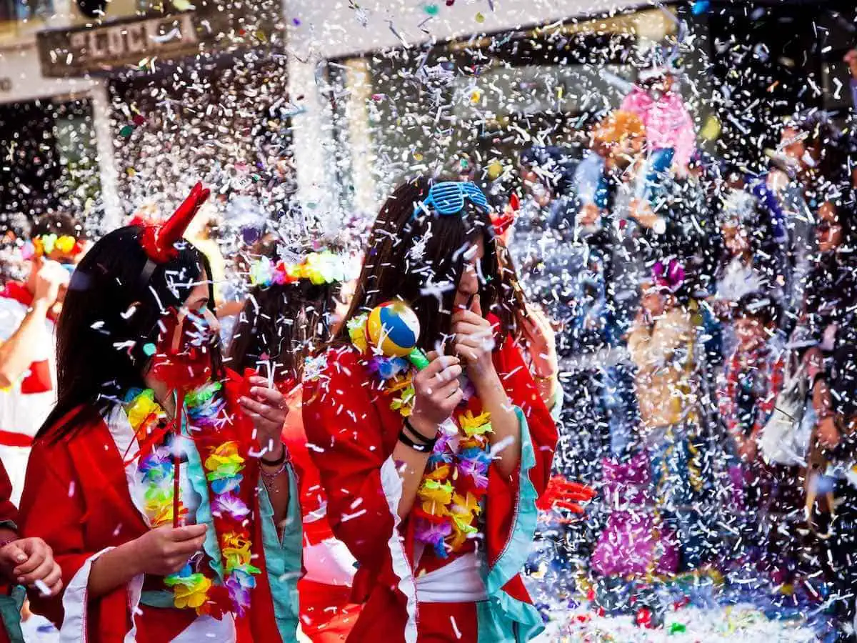 People dancing in a Carnival Parade in Limassol, Cyprus.