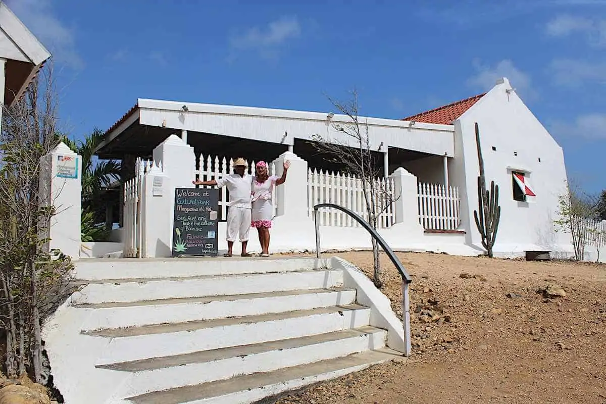 Stone building at Cultural park Cultural Park Mangazina di Rei on Bonaire.. 