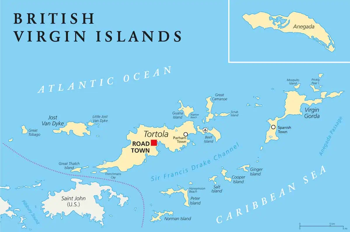 Map of the British Virgin Islands