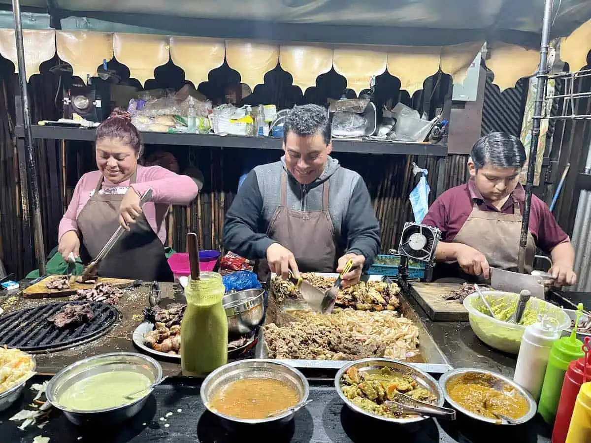 3 people making mixtas in Ciudad Vieja. (Credit: Francisco Sanchez) 
