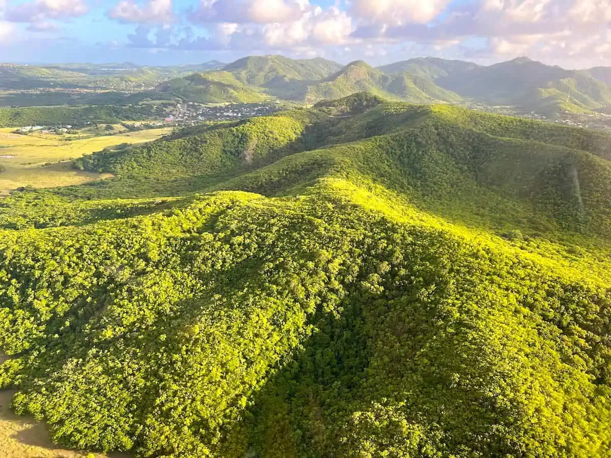 Green mountain slopes on Antigua.