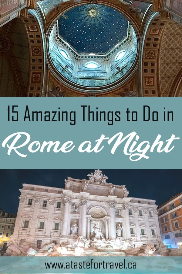 View of a church ceiling during  Nightlife in Rome. 