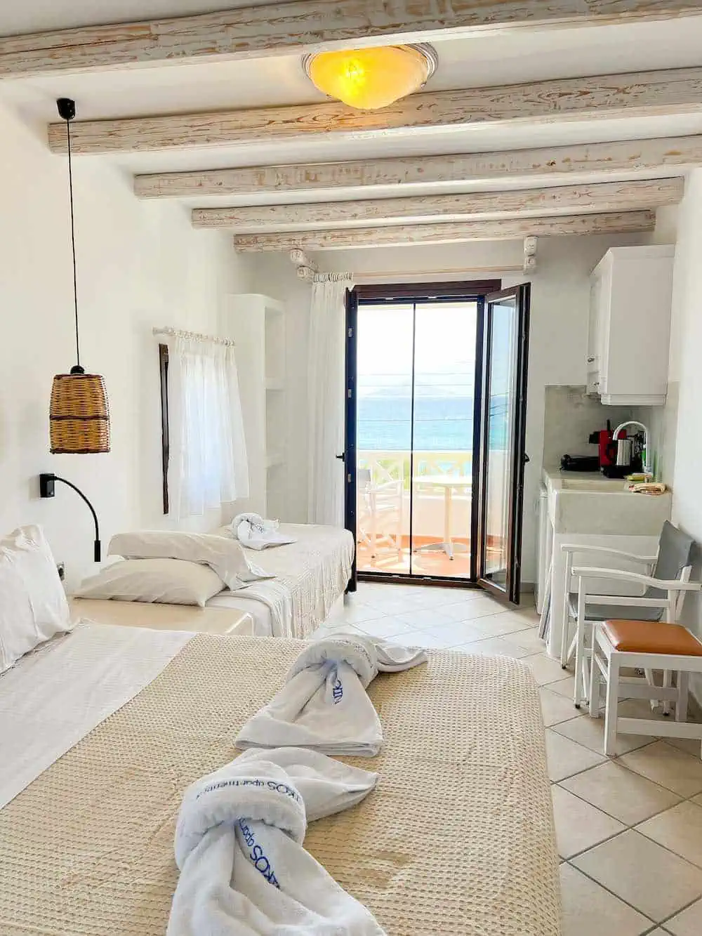 A studio at Nikos Apartments & Studios on Naxos. 