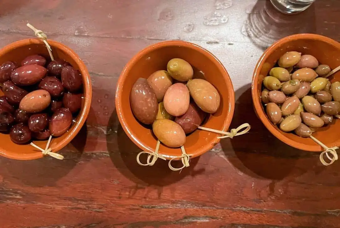 Three types of olives produced in Greece. 
