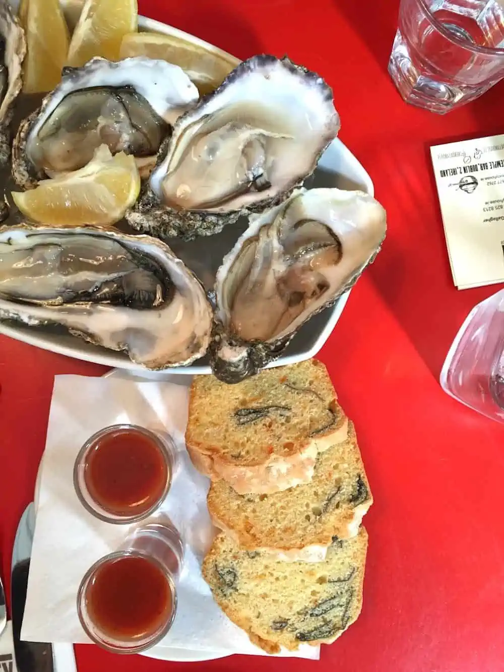 A platter of oysters a traditional Irish food in Dublin. 