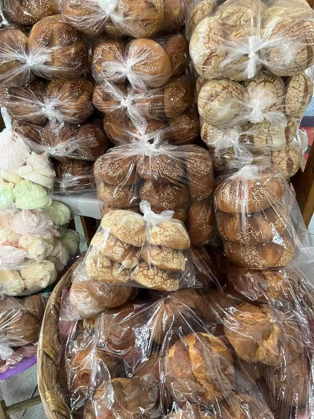 Bags of pan de yema in Santa Caterina de Juquila, Oaxaca.