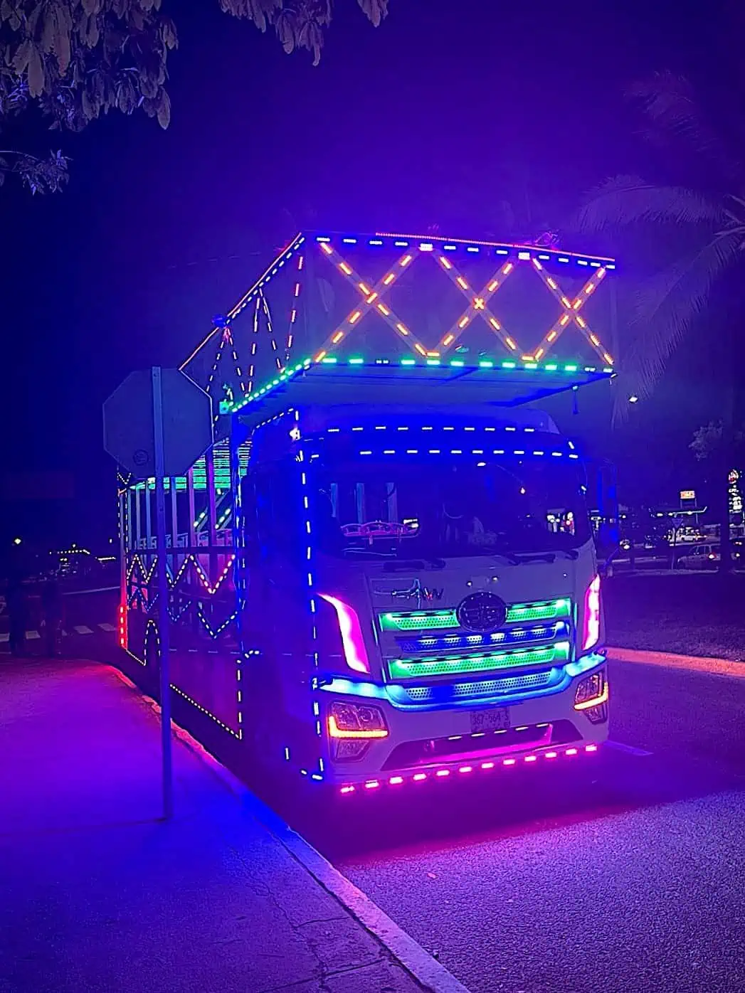 Double-decker party bus in Huatulco. 