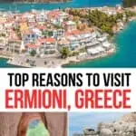 Collage of scenery in Ermioni, Greece.