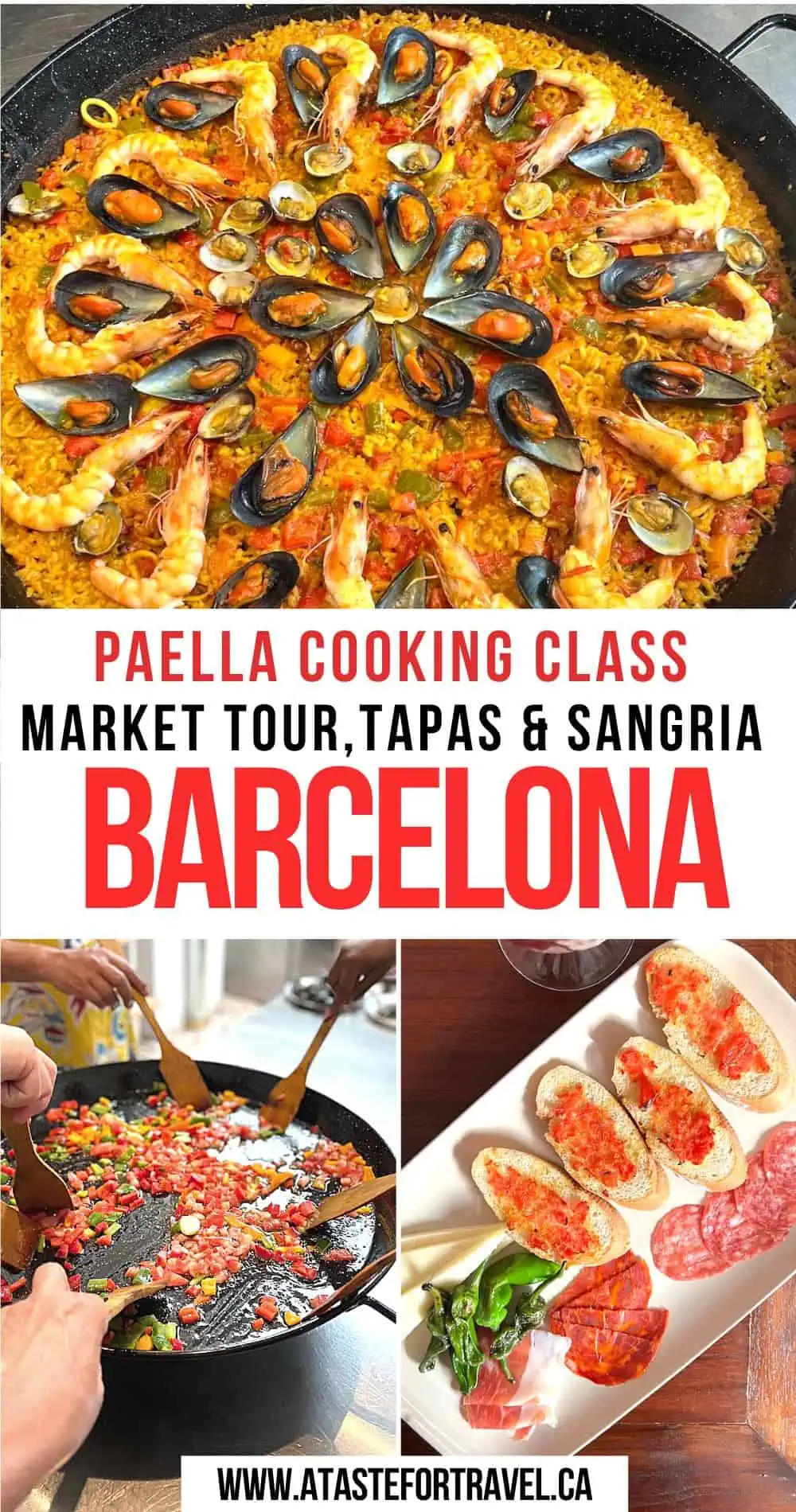 Collage of paella for Pinterest. 