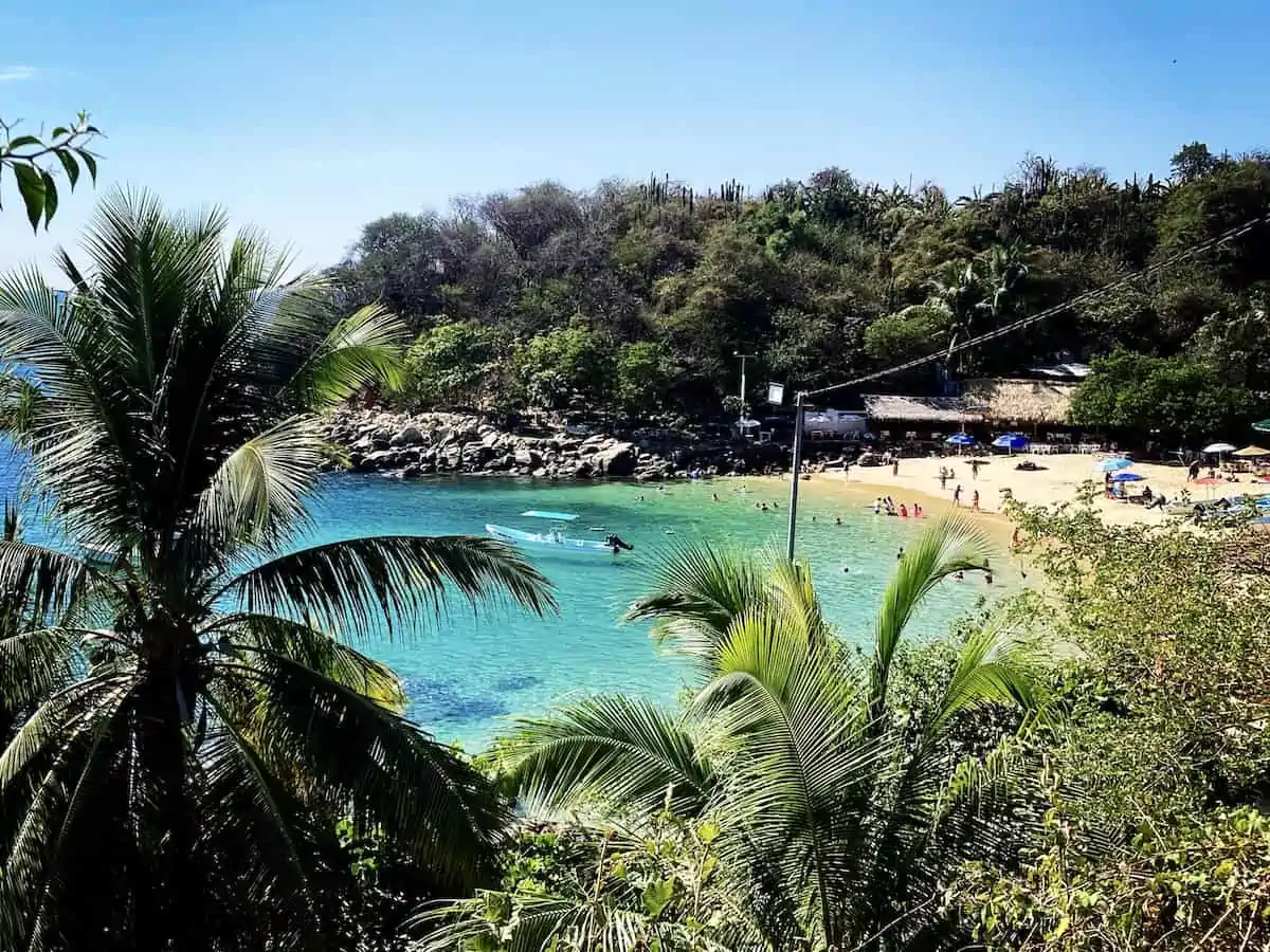 View of Playa Angelito in Puerto Escondido Oaxaca.