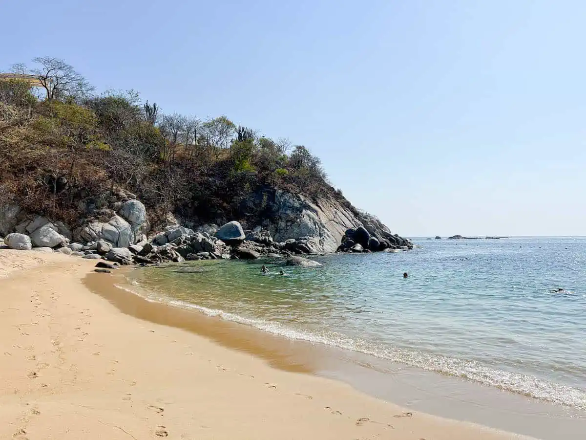 Golden sand of Playa Arrocito in Huatulco.