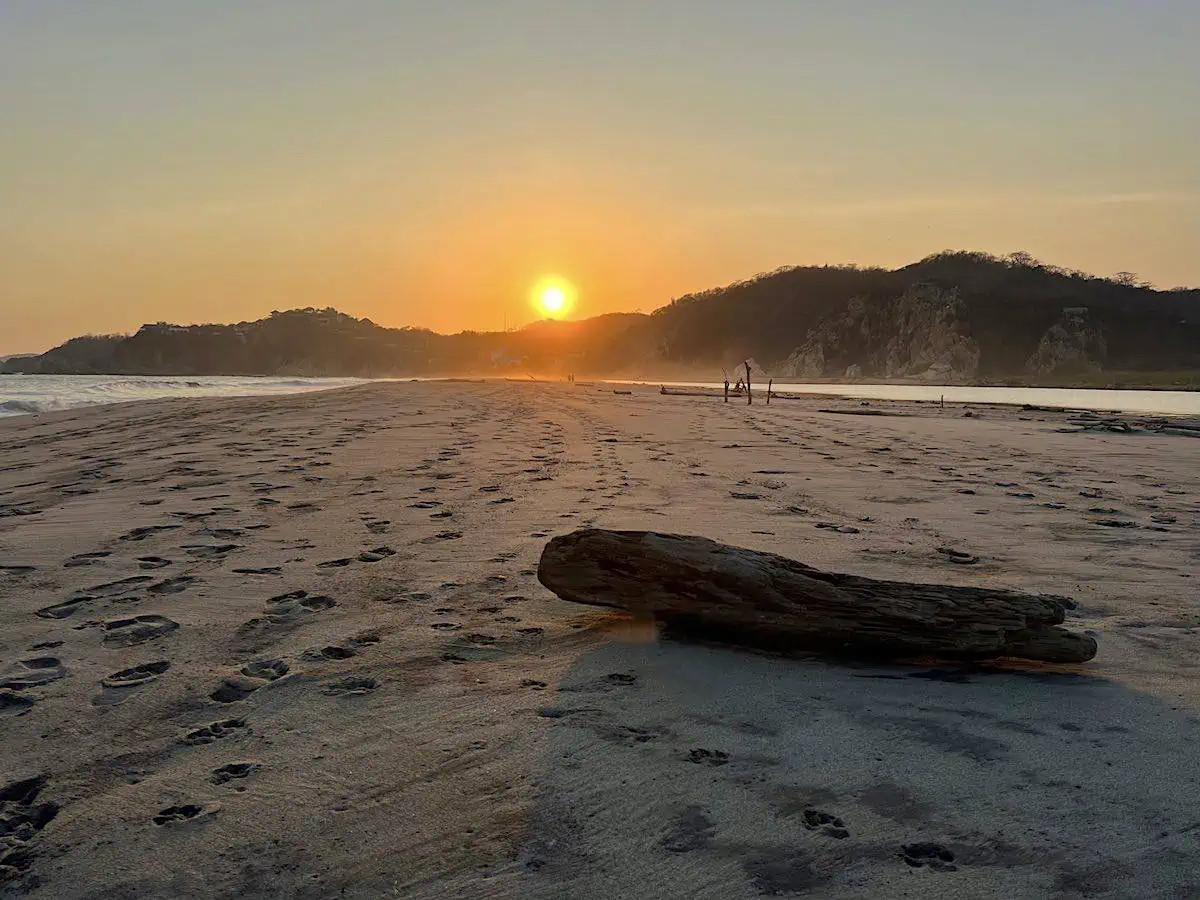 Sunset at Playa La Bocana in Huatulco.