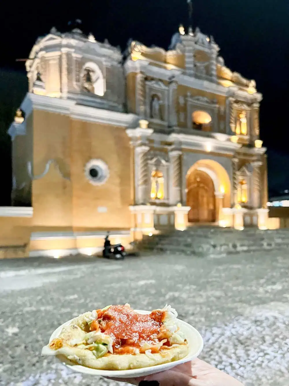 A pupusa at Sam Pedro Las Huertas on a Cuscun street food tour.  