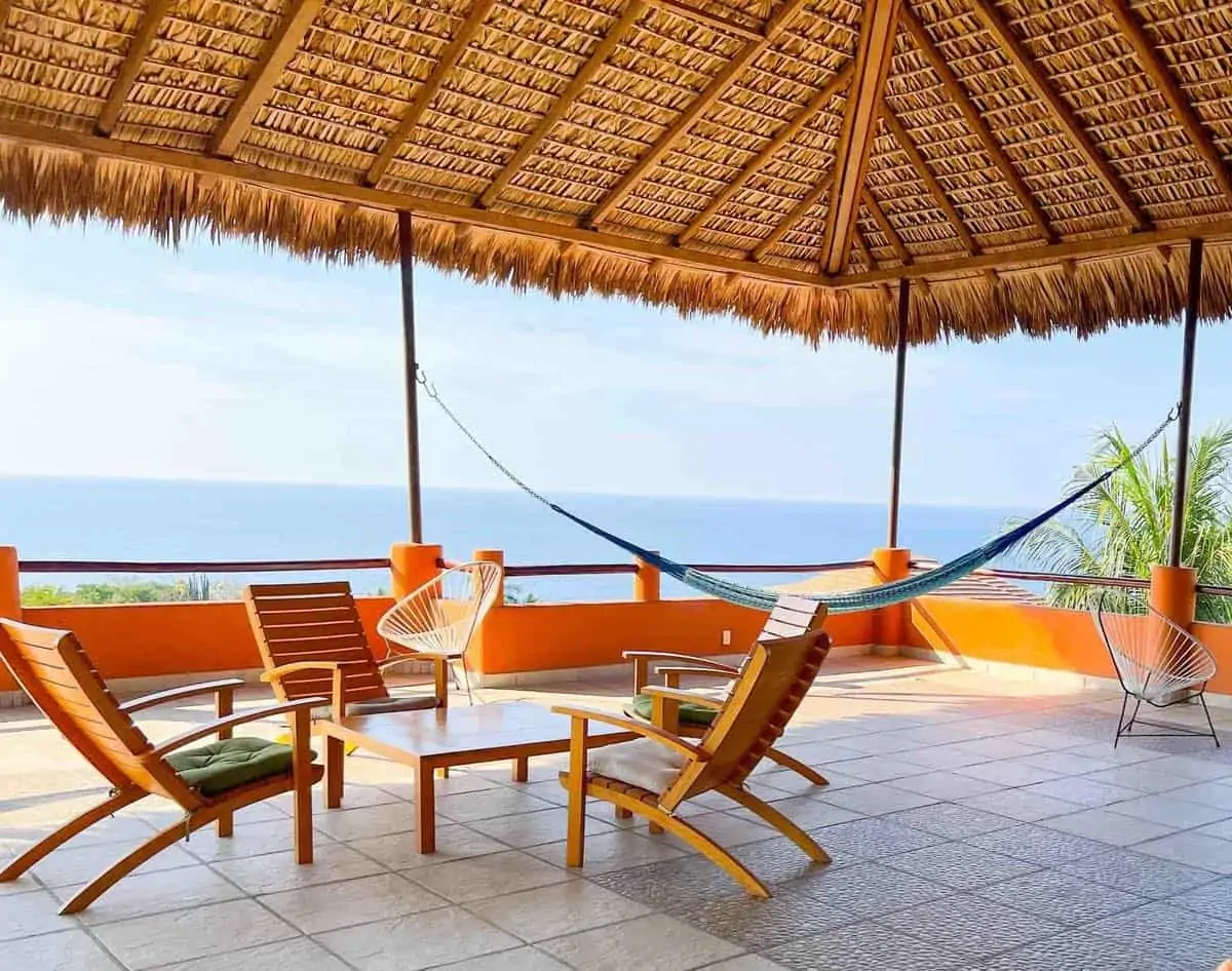 View of the Pacific Ocean from Suites Coral in Puerto Escondido, Mexico.