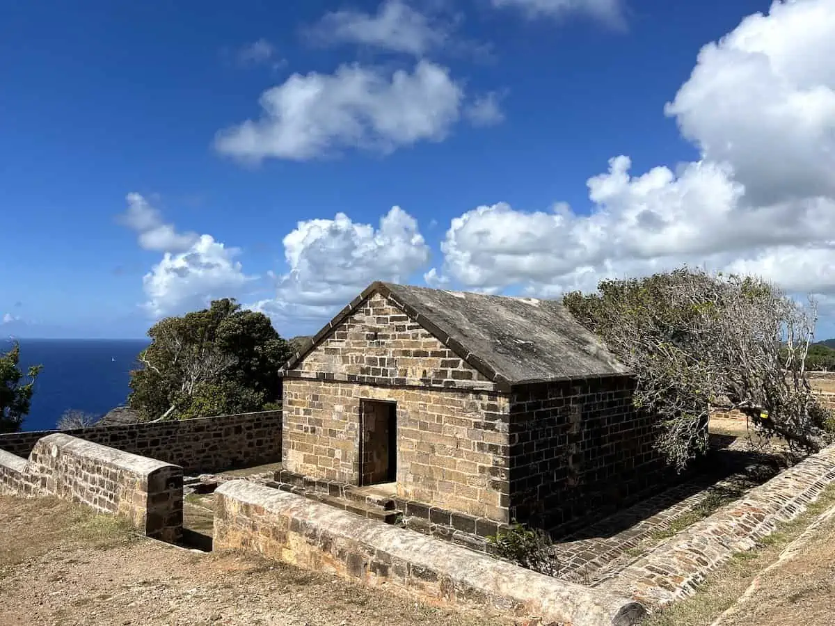 Stone ruins and fortifications in Antigua.