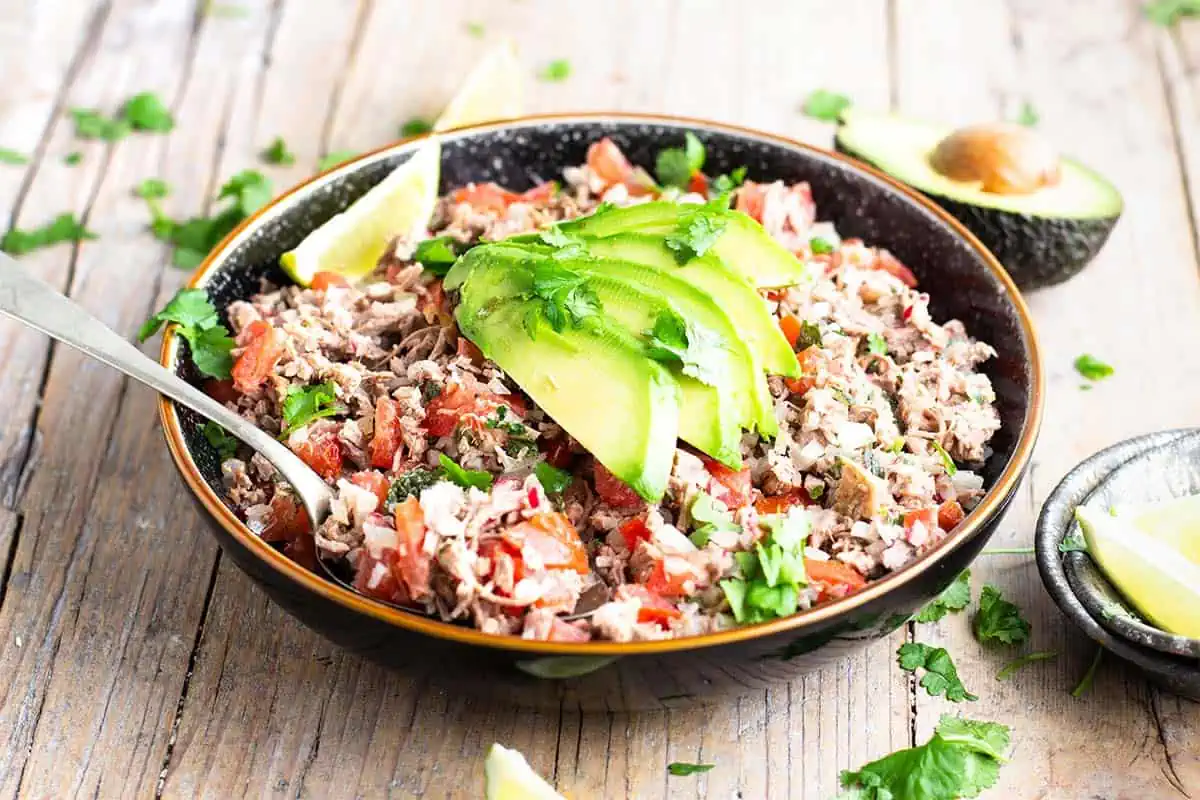 Salpicon de Res, a Beef and Mint Salad popular in Guatemala and throughout Latin America