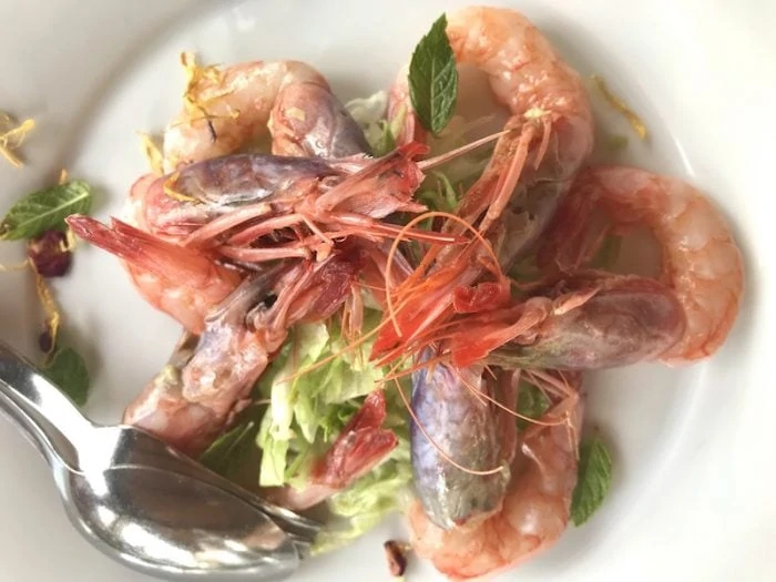 Fresh seafood at Le Scalelle restaurant