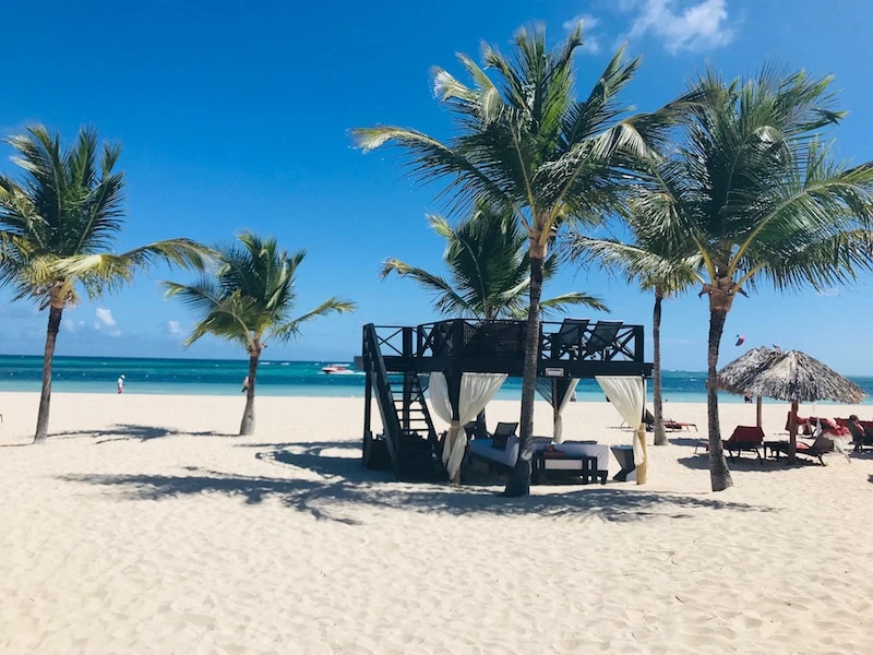 A beach cabana at Secrets Royal Beach Punta Cana. 