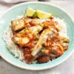 Mexican canned sardines in tomato sauce in a blue bowl