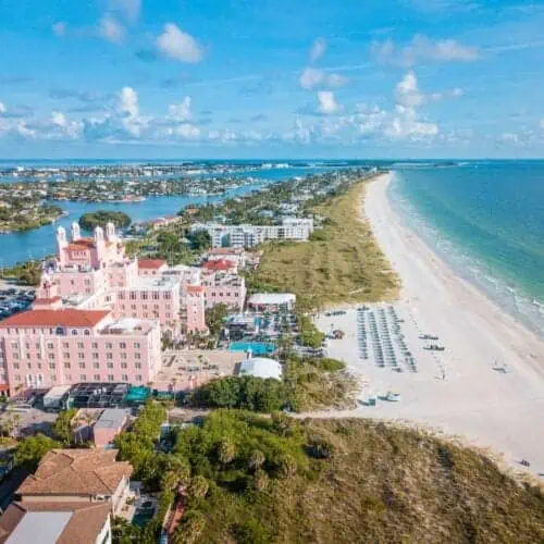 Aerial view of St. Pete Beach, Florida.
