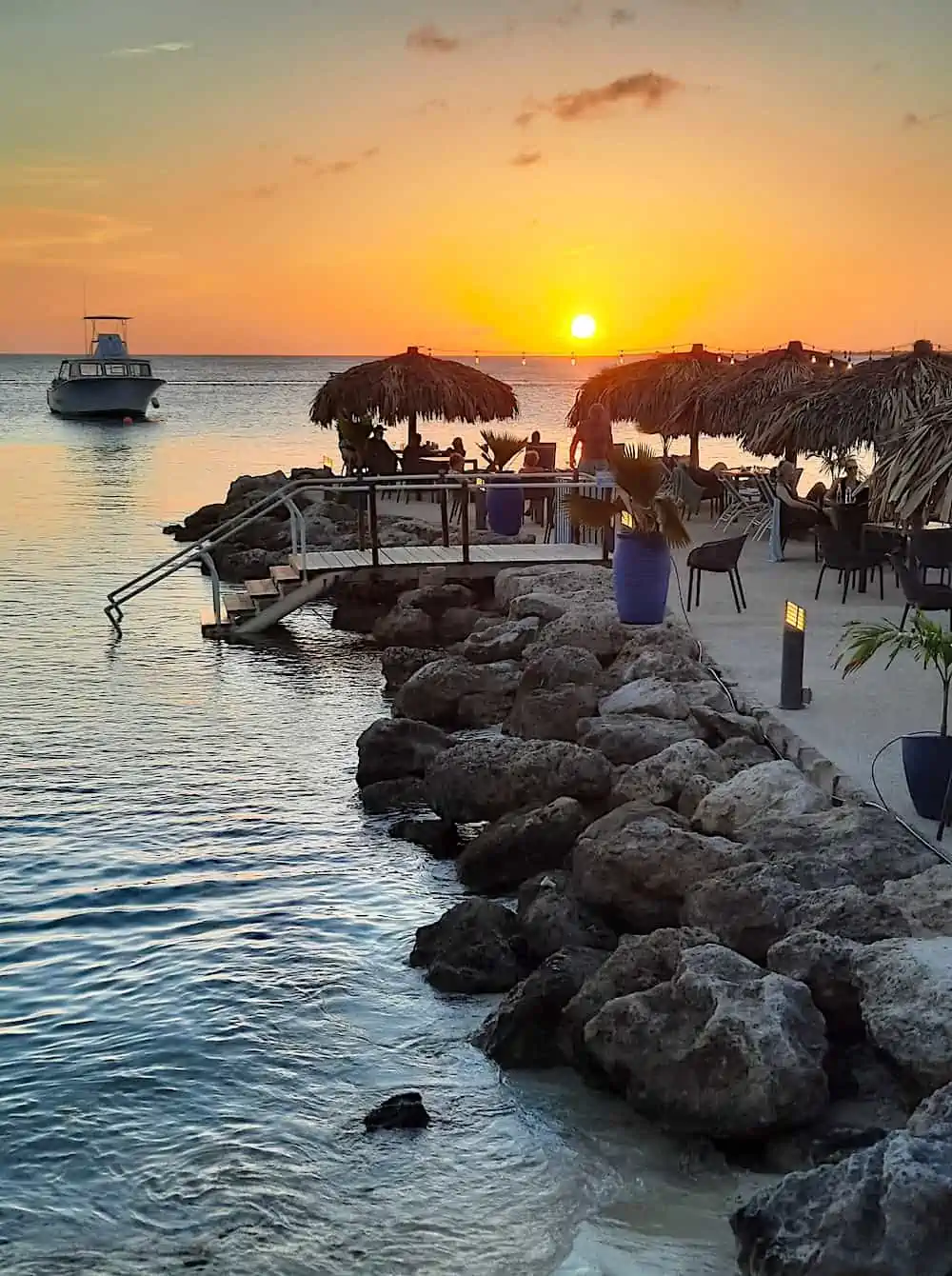 Stairs leading to snorkelling at Divi Flamingo Resort on Bonaire.