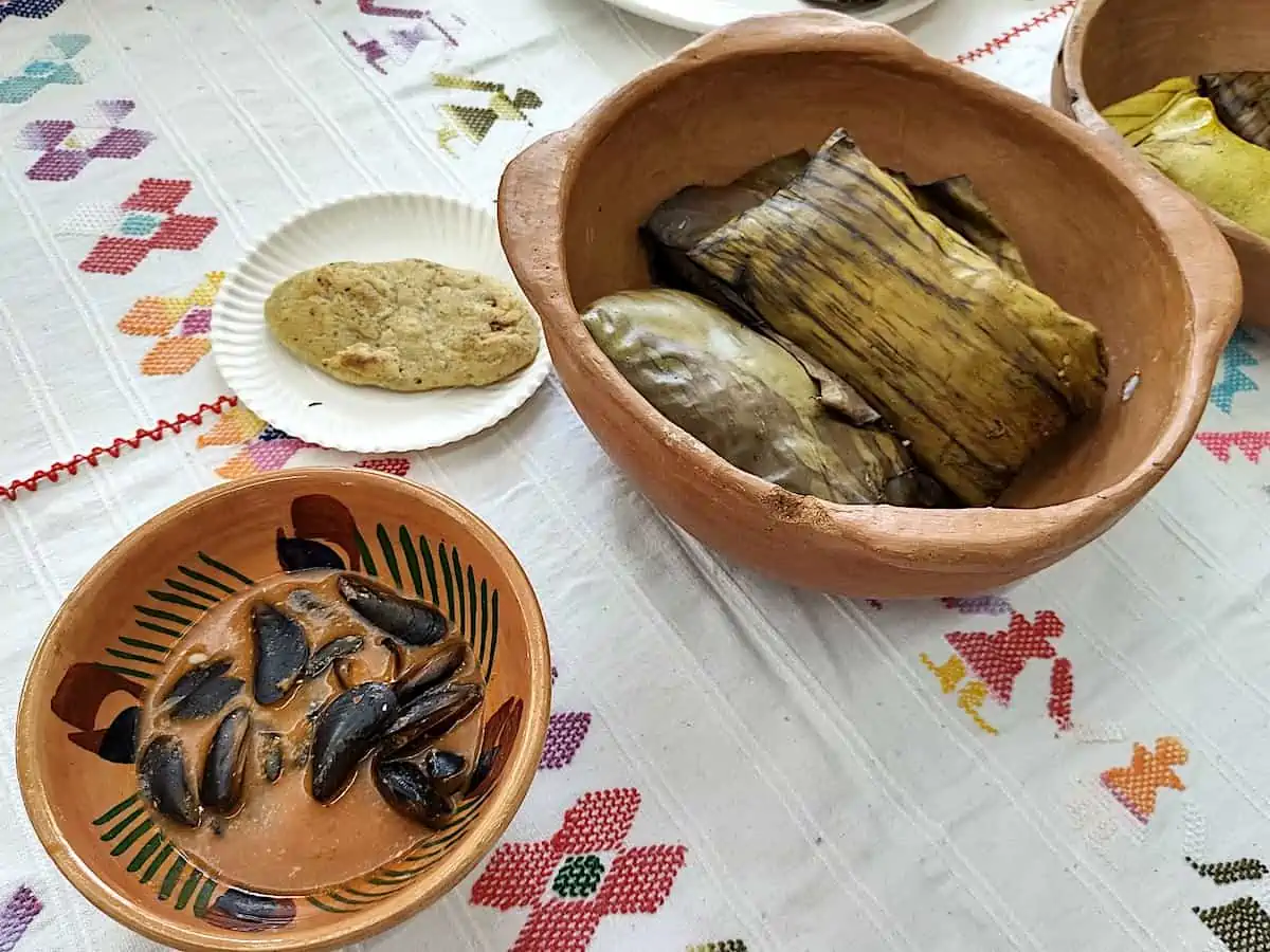 Tamales de Tichinda are a typical Oaxacan food.