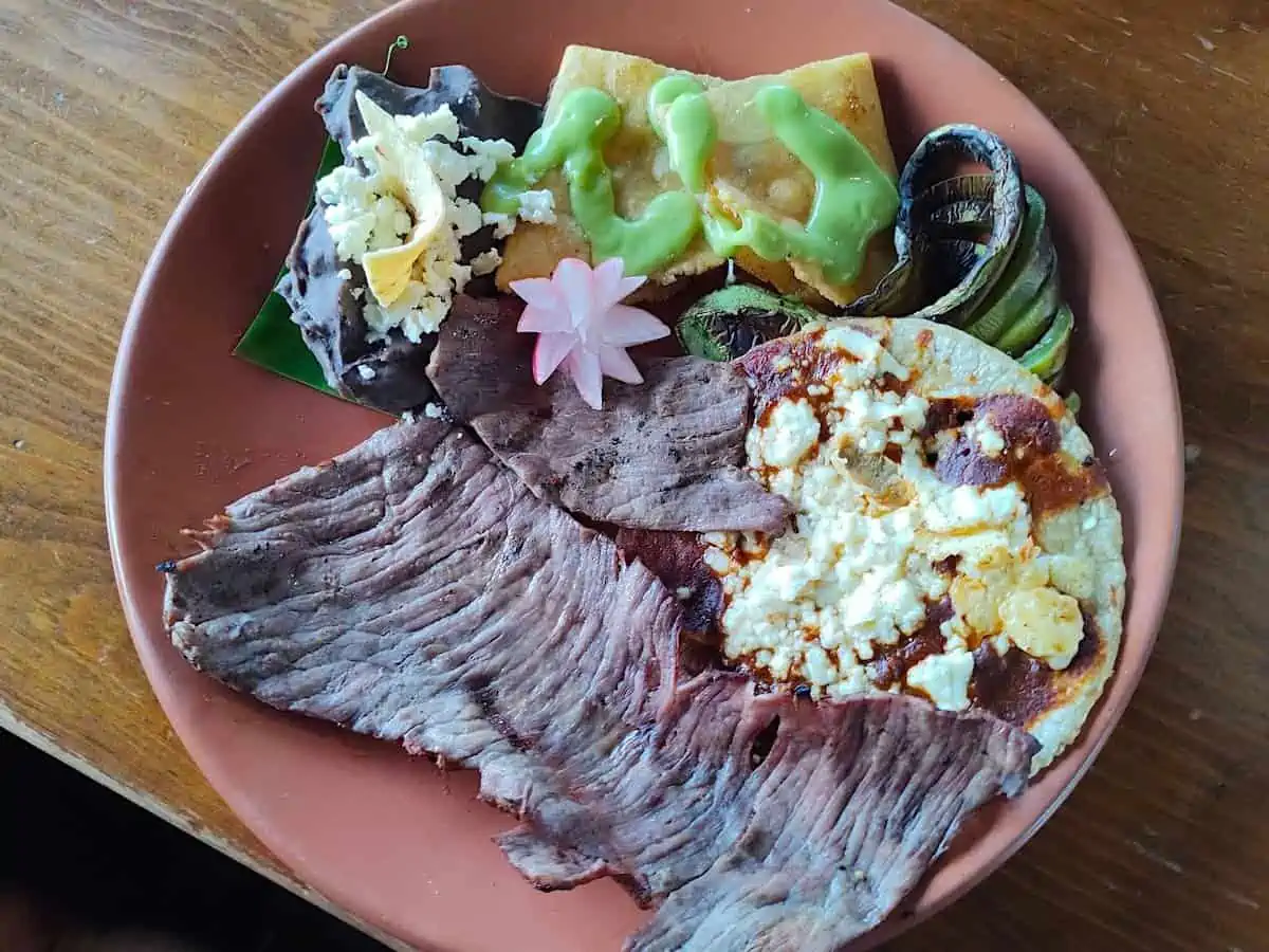 A plate of tasajo meat.