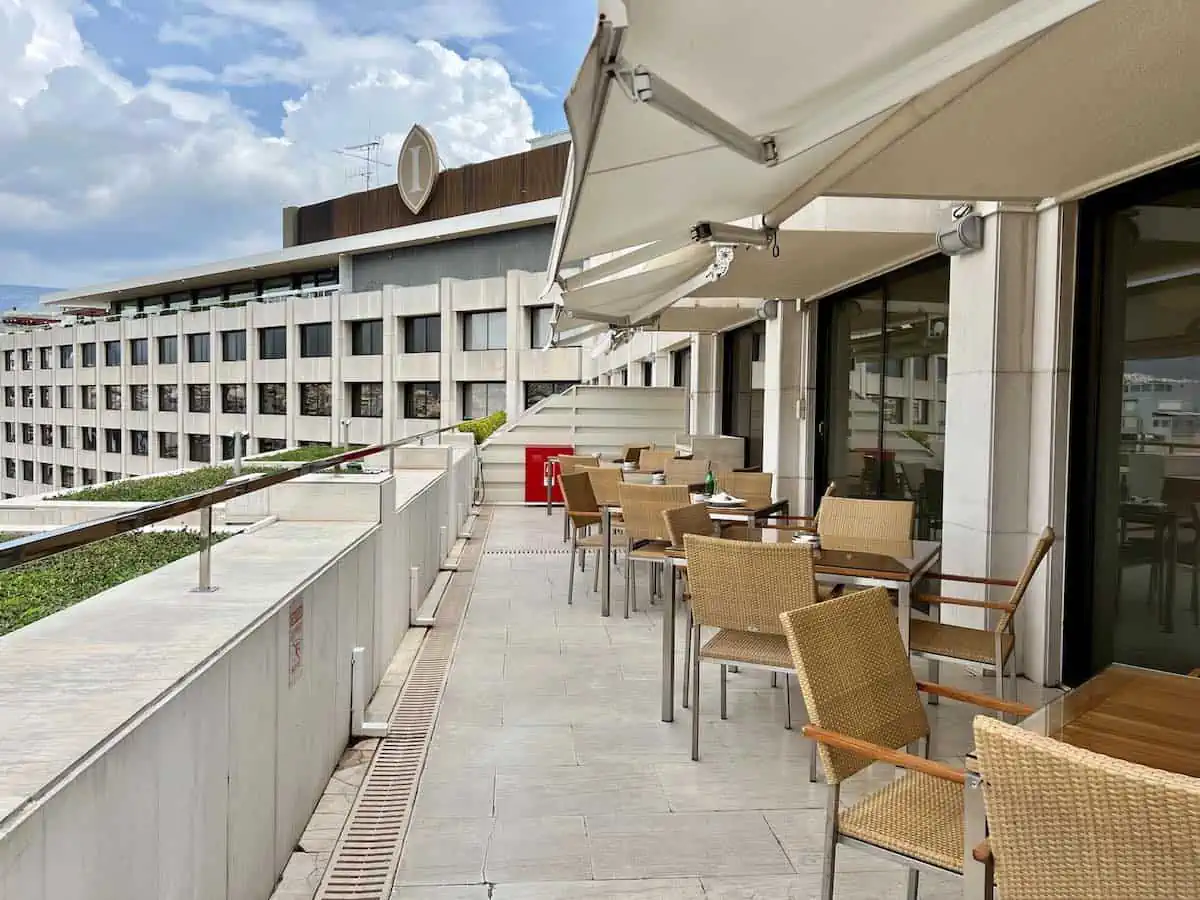 Outdoor terrace at the Club InterContinental Lounge.