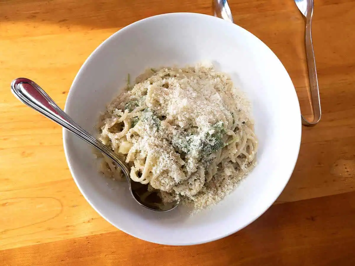 A bowl of pasta at The Nook. 