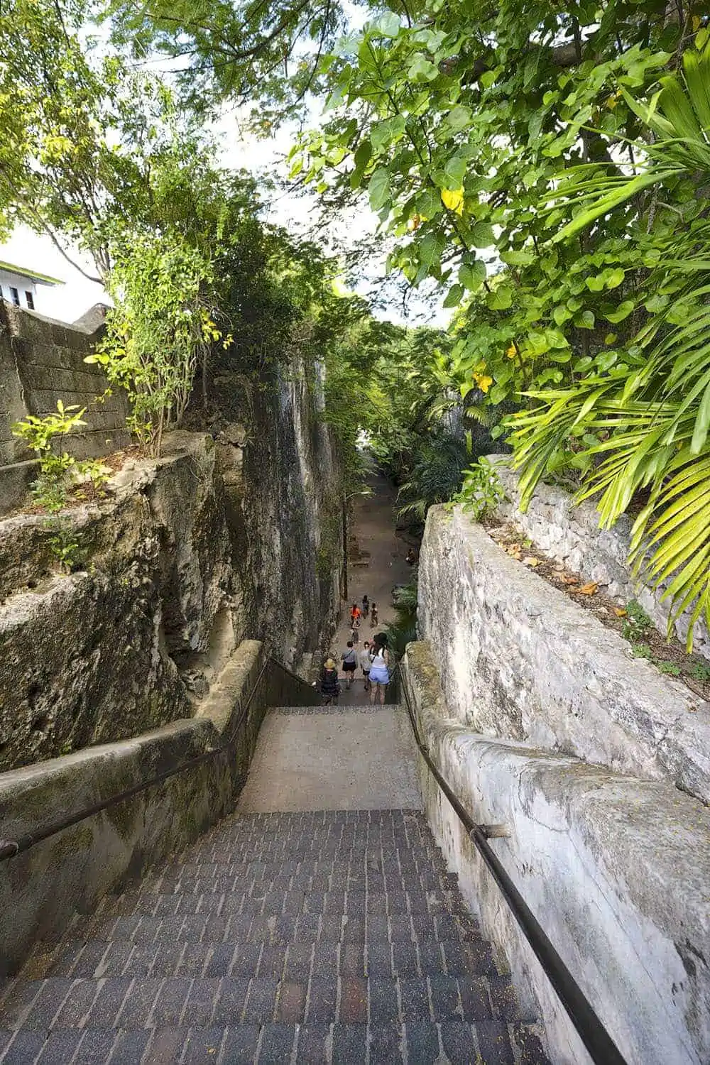 View of Queen's Staircase in Nassau Bahamas.