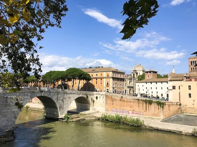 Tiber River in Rome Italy