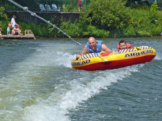 tubing at Elmhirst's Resort on Rice Lake