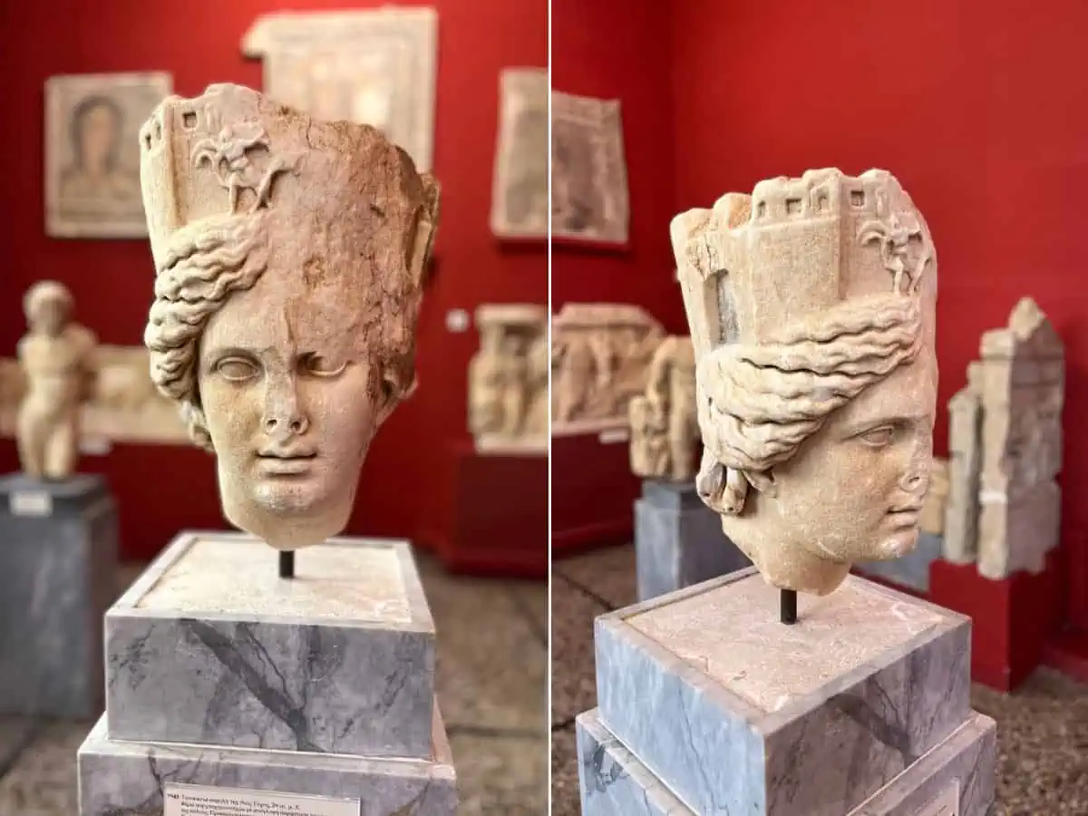 Statue of Goddess Tyche with mural crown dating to 2nd century AD. (Credit: Francisco Sanchez)