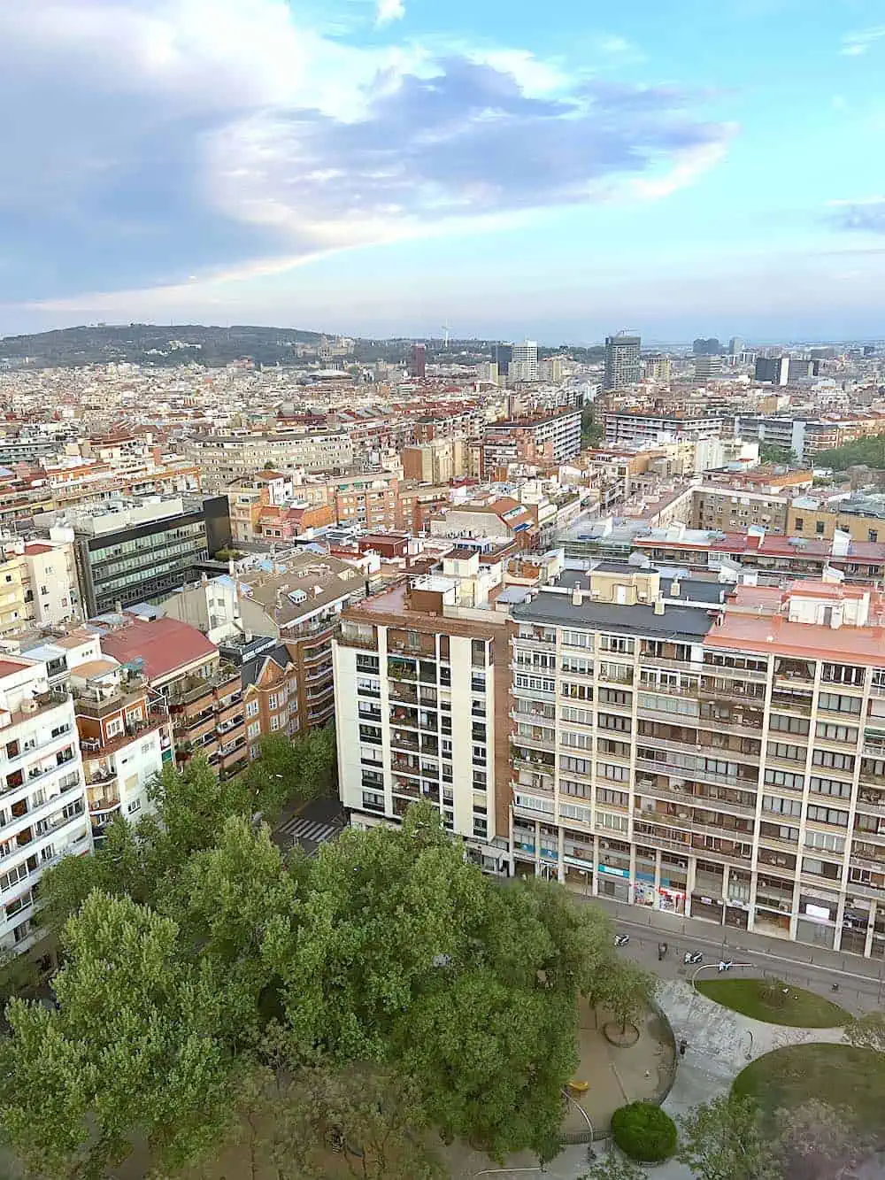 View of the Barcelona skyline from the 20th floor. 
