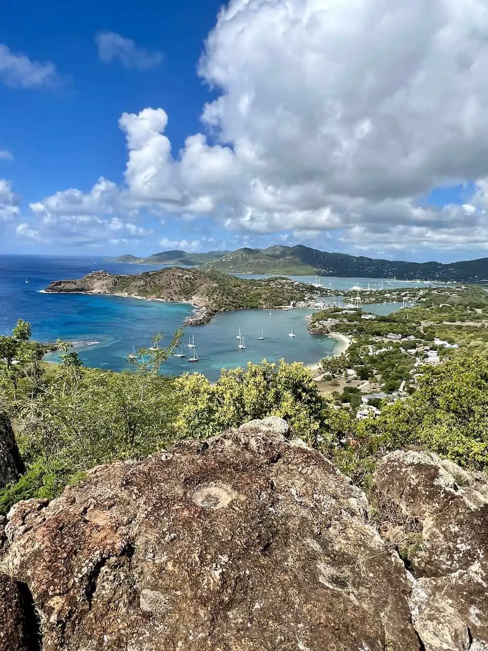 View of harbour in Antigua. 