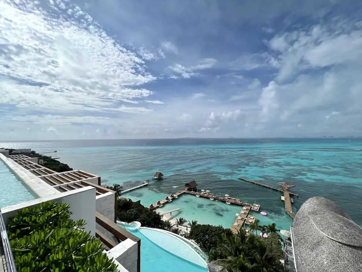 views from the rooftop of a luxury resort on Isla Mujeres. 