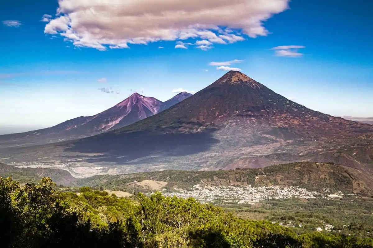Volcanoes are major landmarks of Guatemala's landscape. 