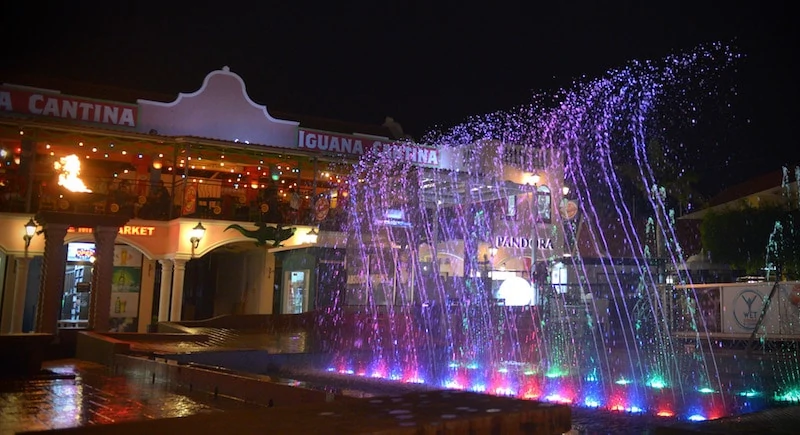 Free things to do in Aruba is Water Fountain Light Show at Paseo Herencia Credit Paseo Herencia