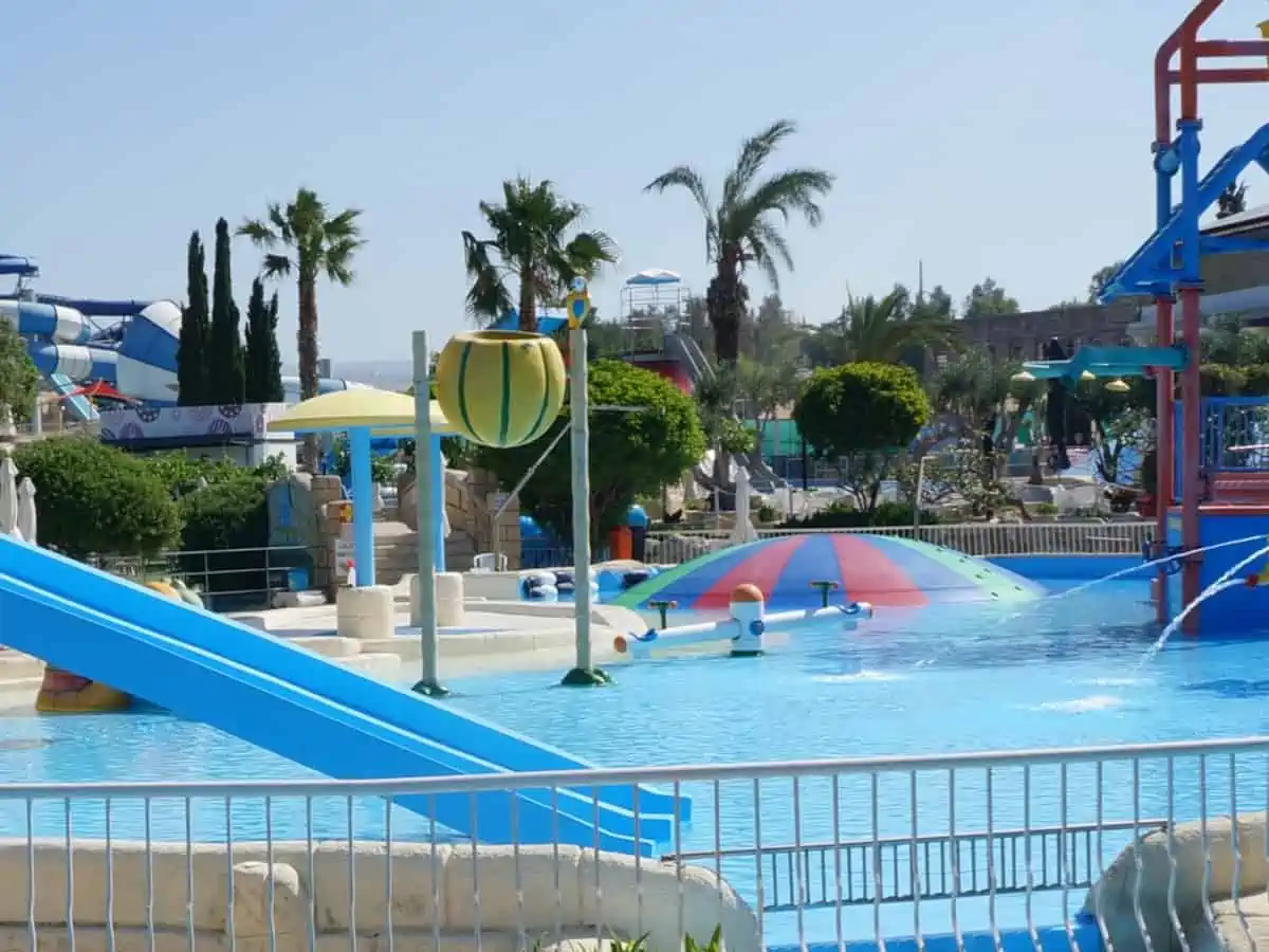 Waterpark with slide on Paphos Cyprus.